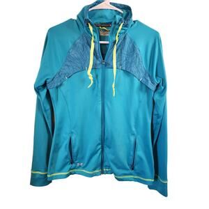 UNDER ARMOUR All Season Zip Up Blue Green Running Jacket Womens Small
